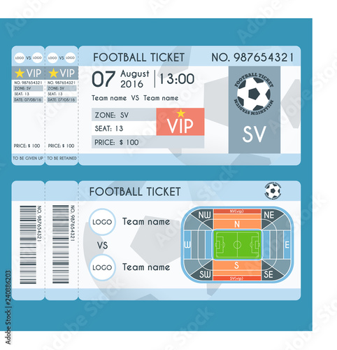 Football Ticket Modern Design