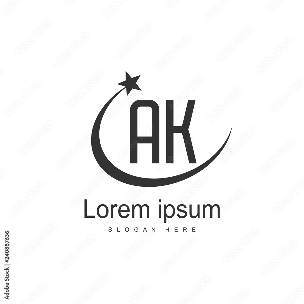 Initial Letter AK Logo Template Vector Design Initial Letter AK Logo Template Vector Design