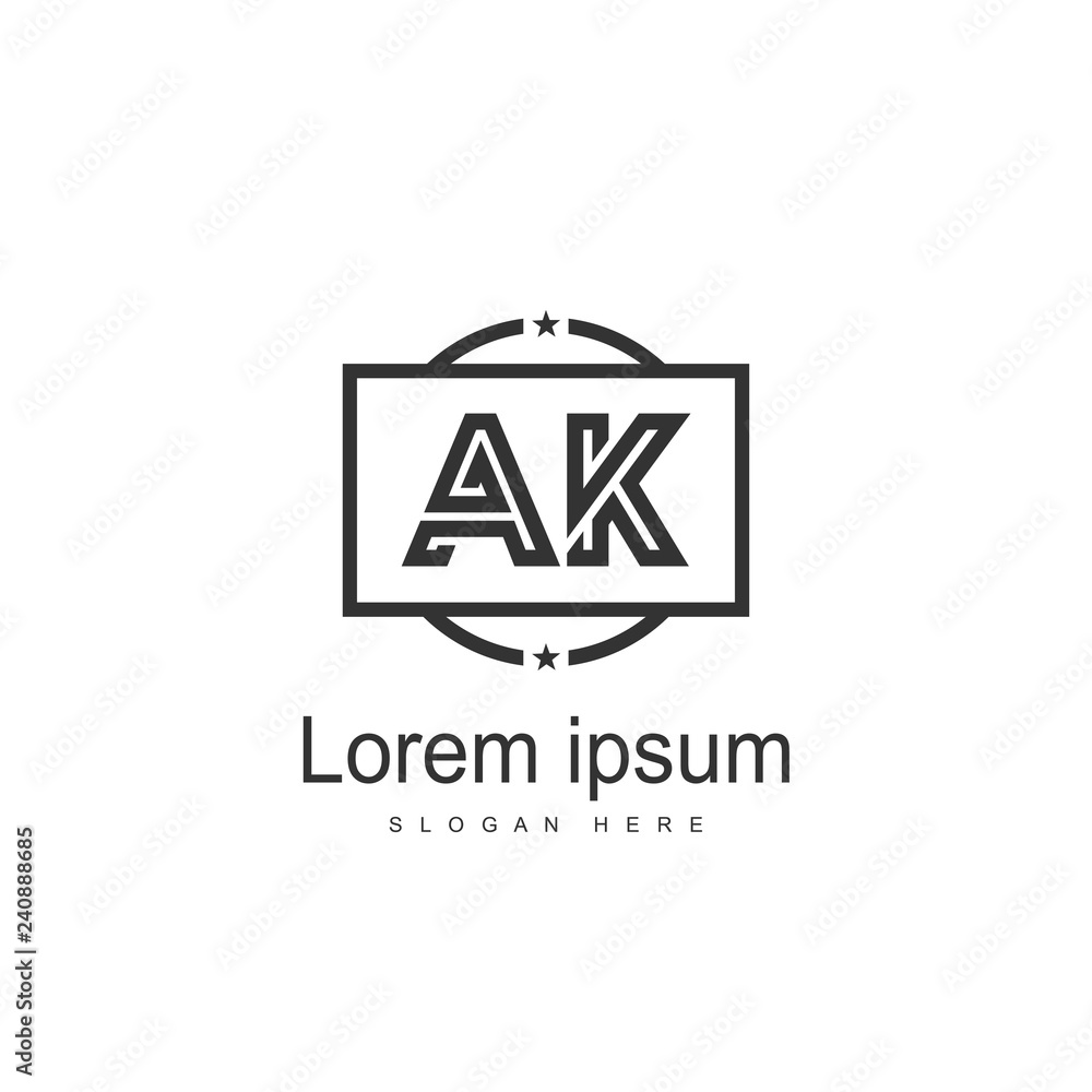 Initial Letter AK Logo Template Vector Design Initial Letter AK Logo Template Vector Design