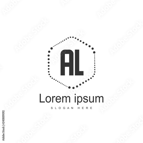 Initial Letter AL Logo Template Vector Design