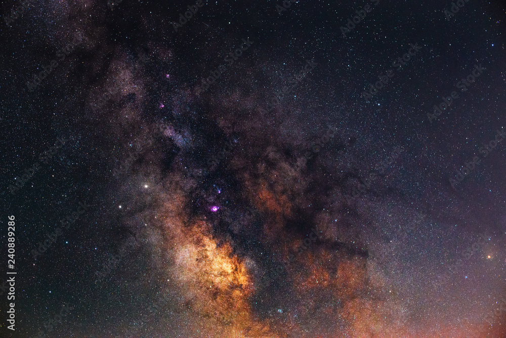 Milky way galaxy. Night photography.