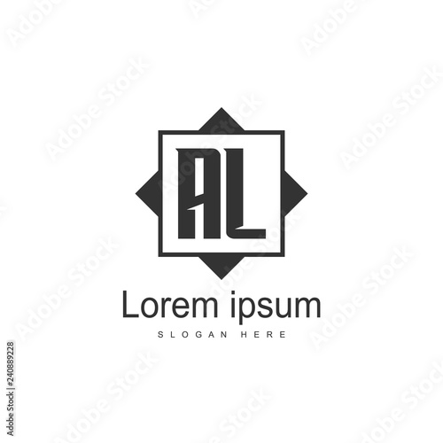 Initial Letter AL Logo Template Vector Design