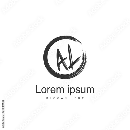 Initial Letter AL Logo Template Vector Design