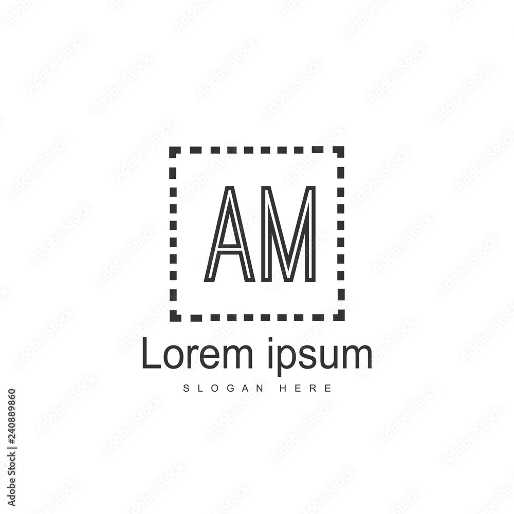 Obraz premium Initial Letter AM Logo Template Vector Design