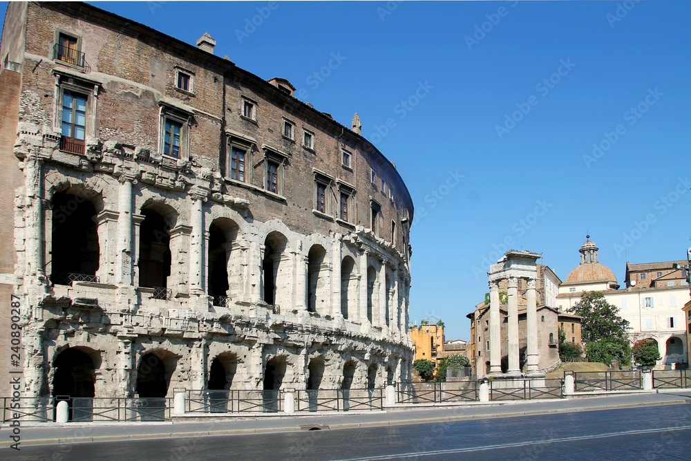 Theatre of Marcellus, rome, italy, ancient open-air theatre, architecture, ancient, building, old, roman, landmark, coliseum, monument, history,