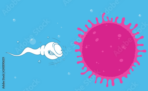 spermatozoon swims diligently to the ovule