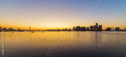 City Skyline at Sunset, Hangzhou, China