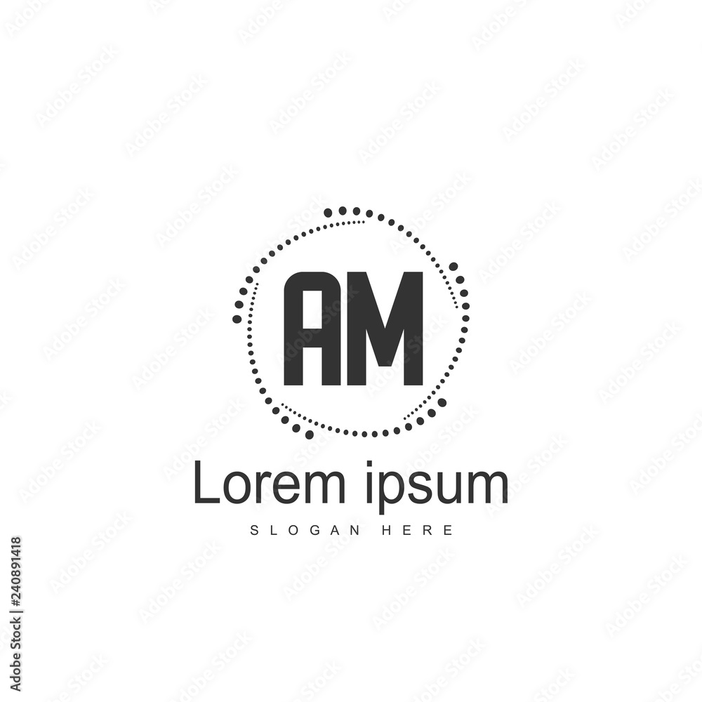 Initial Letter AM Logo Template Vector Design Initial Letter AM Logo Template Vector Design