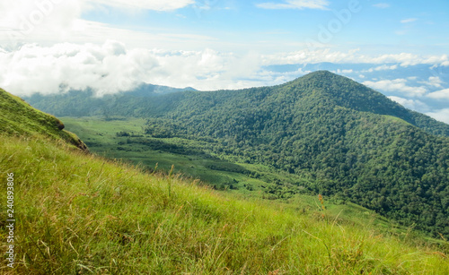 fresh green field on top of the mountain at Monjong, Chiang Mai, Thailand