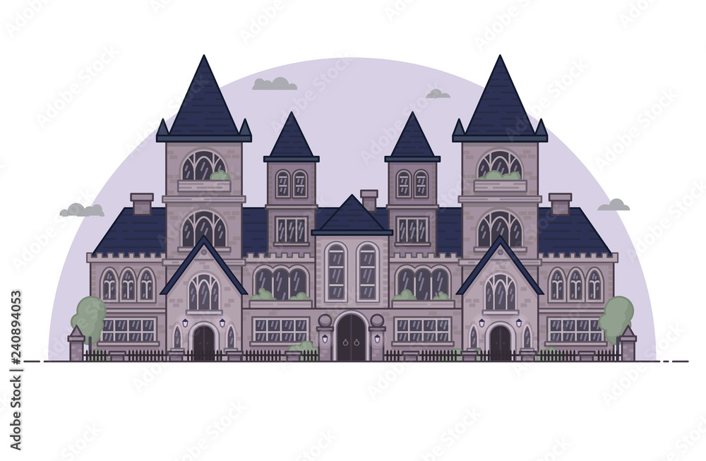 vector illustration of castle