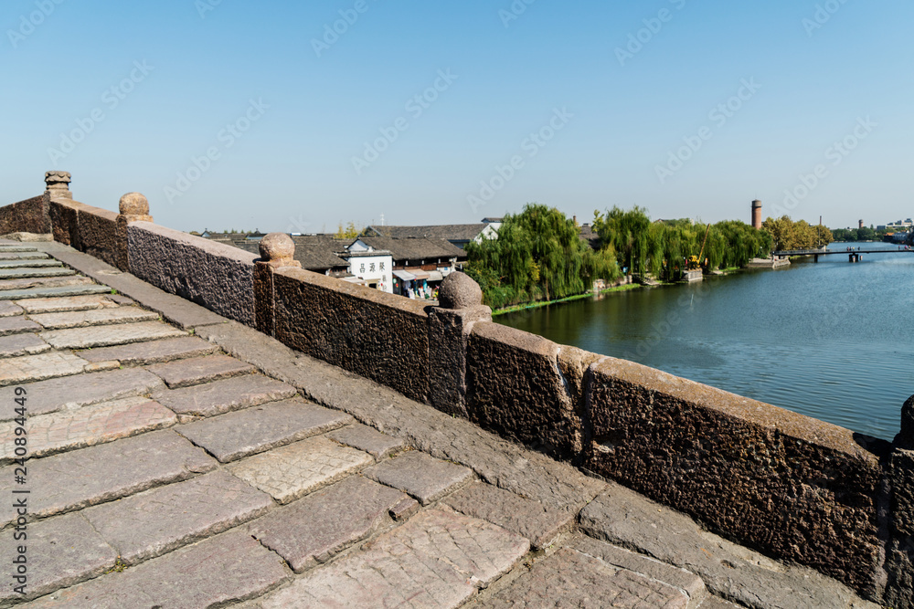 Fototapeta premium Tangxi ancient town,Stone Arch Bridge in Hangzhou Ancient Town, China