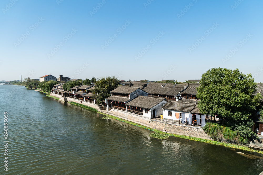Obraz premium Tangxi Ancient Town on Canal River, Hangzhou, China