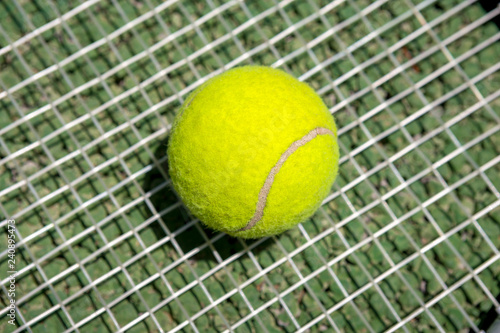 Tennis balls on a outdoor court © Sergey Kelin