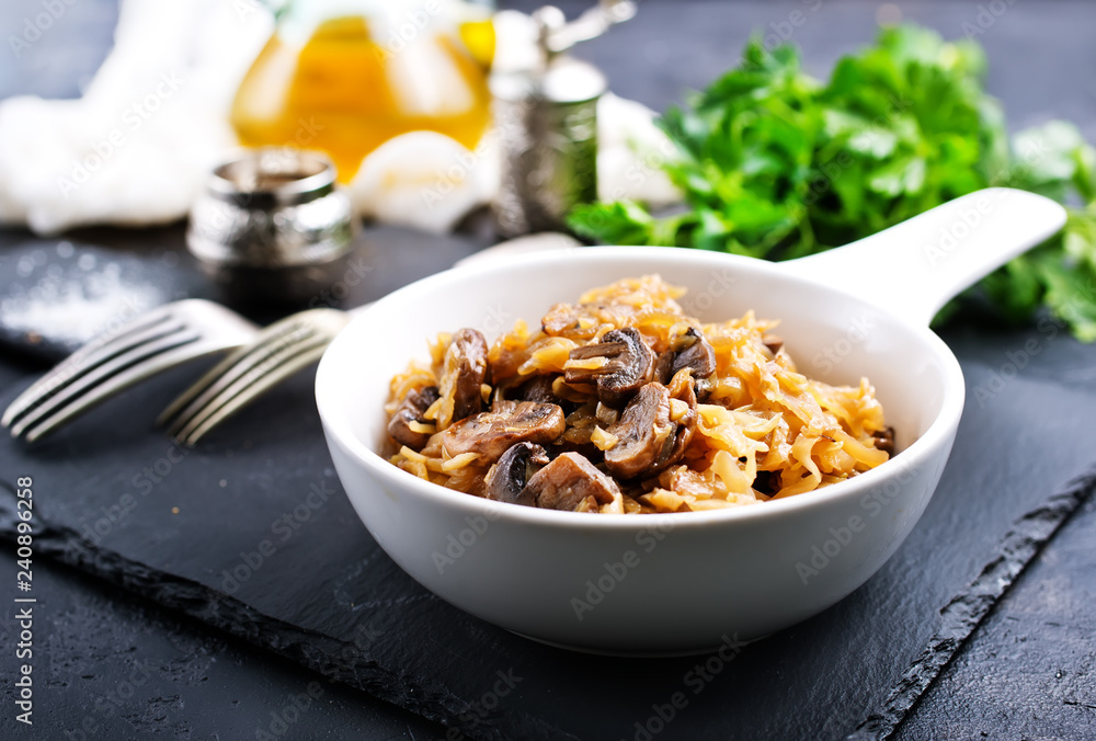 fried cabbage with mushrooms fried cabbage with mushrooms