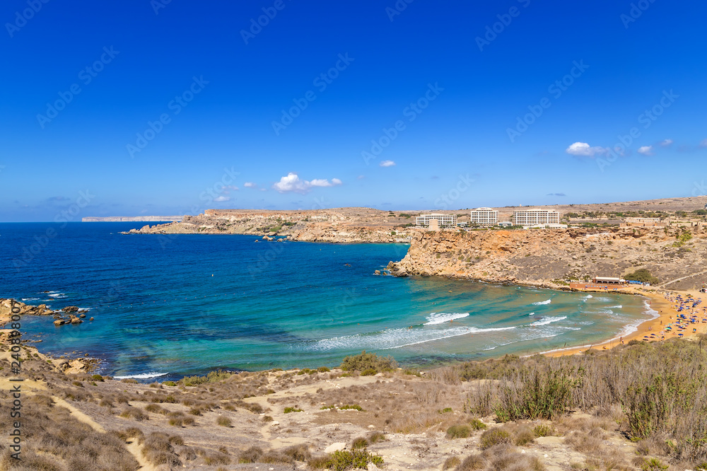 Manikata, Malta. Għajn Tuffieħa Bay and Riviera Beach