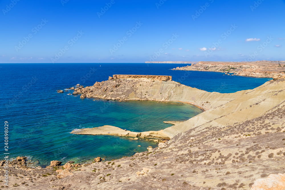 Fototapeta premium Bay of Gnejna, Malta. One of the most beautiful views of the coast