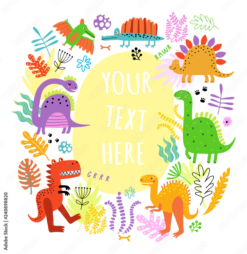 Fototapeta premium Dinosaurs background