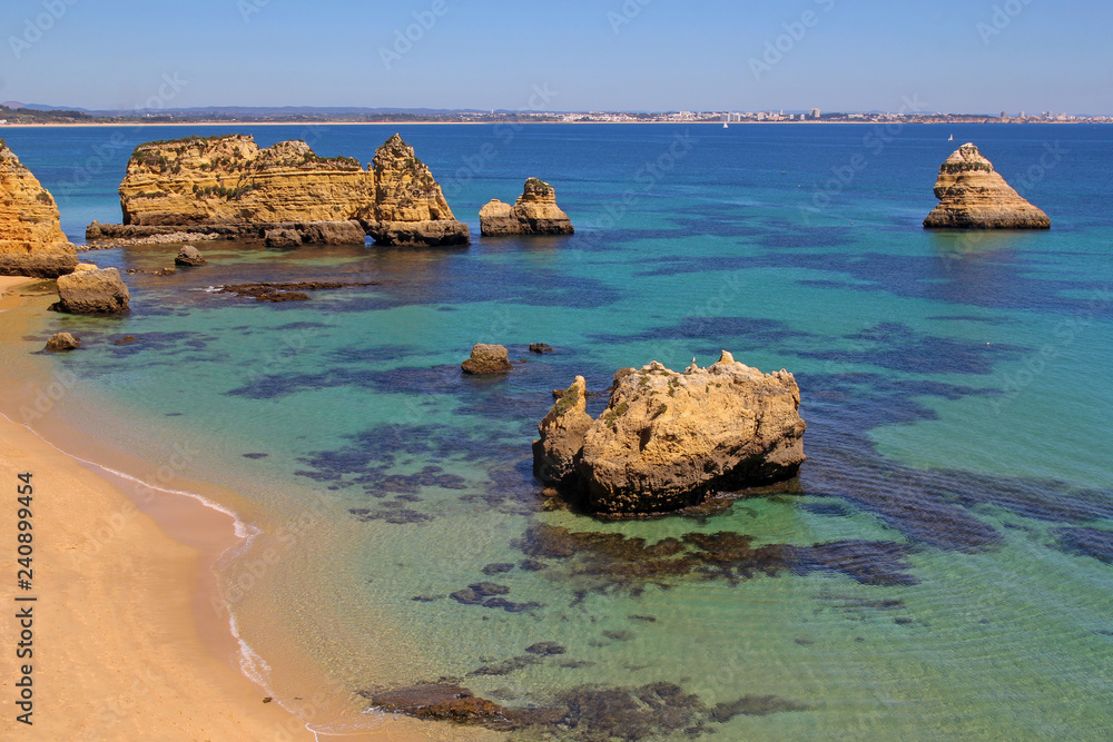 beautiful Dona Ana Beach in Lagos, Algarve, Portugal