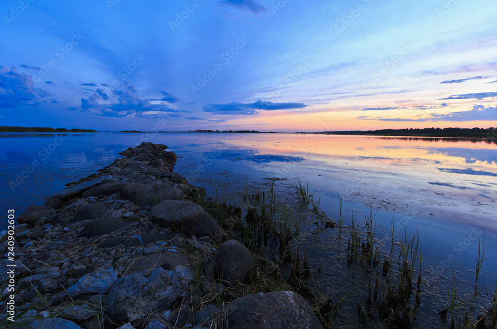 Obraz premium Old stone jetty at Baltic sea in Estonia.