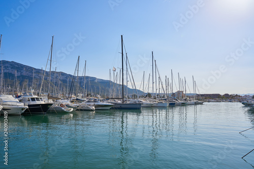 Boats in marina port of Denia in Spain © lunamarina