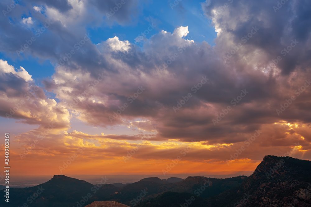 Garbi peak sunset at Calderona Sierra Valencia