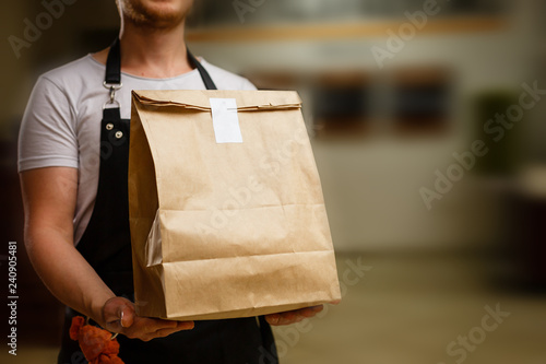 Tableau sur toile Diverse of paper containers for takeaway food
