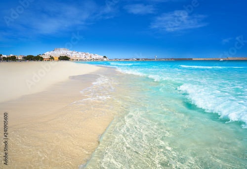 Peniscola skyline and castle beach Spain