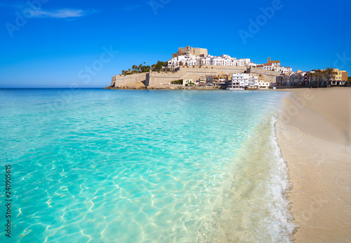 Peniscola skyline and castle beach Spain