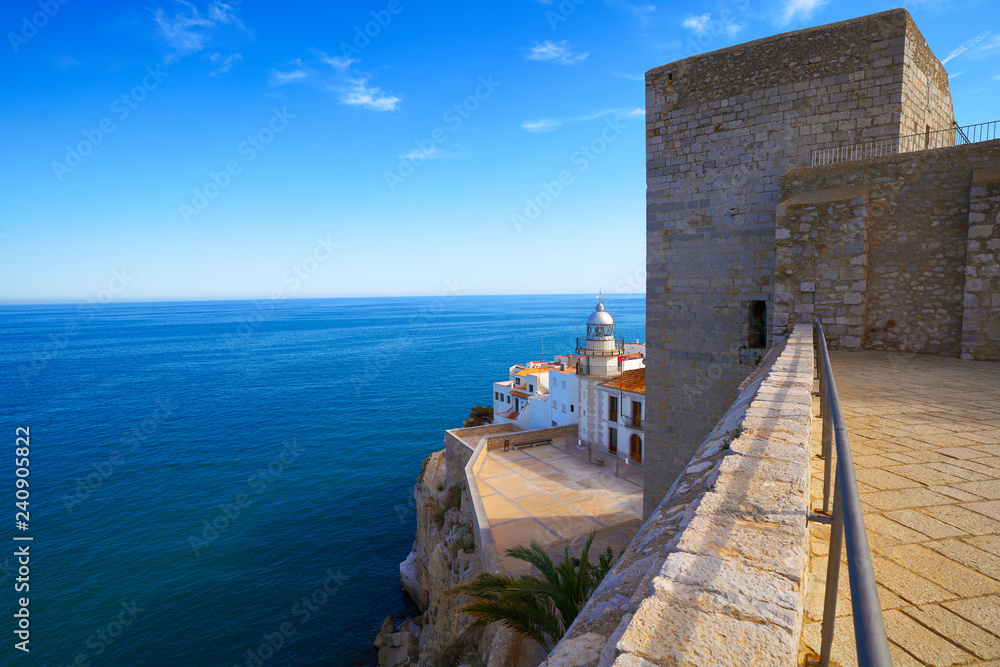 Naklejka premium Peniscola Lighthouse and village in Spain