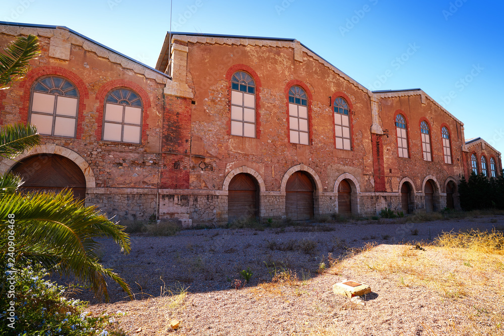Old brickwall in Puerto Sagunto at Valencia