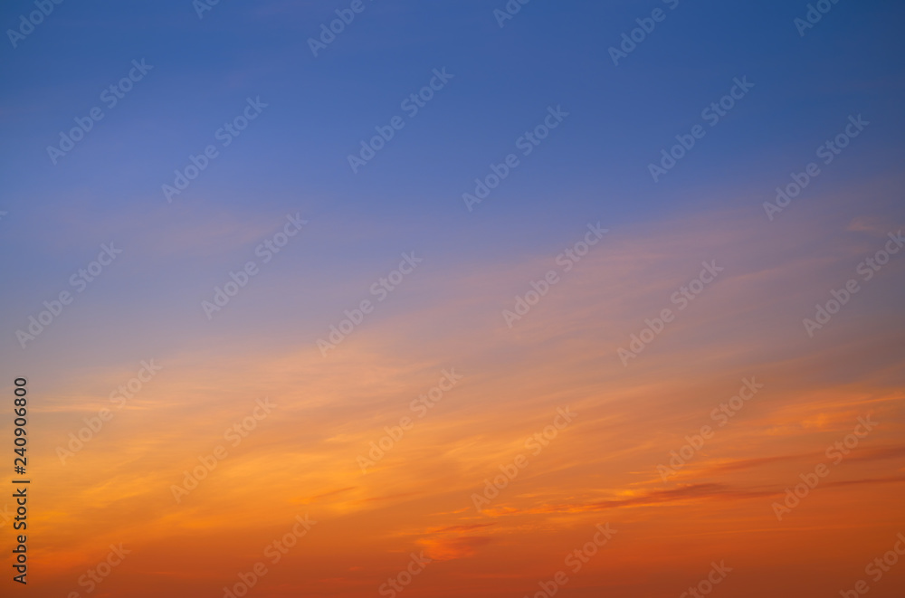 Obraz premium Sunset sky clouds orange and blue