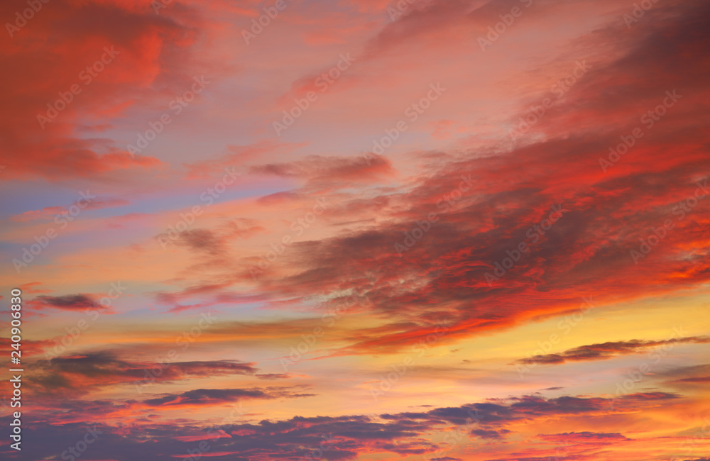 Obraz premium Sunset sky clouds orange and blue