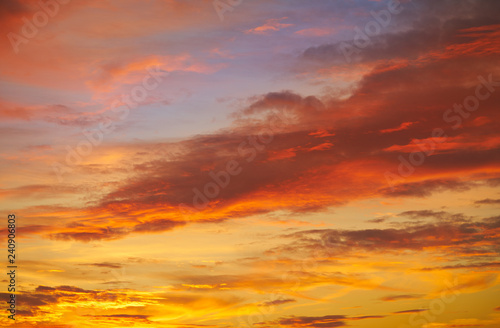 Sunset sky clouds orange and blue © lunamarina