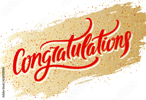 Congratulations card. Hand lettering