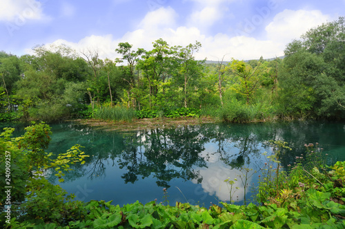 beautiful national reserve park of Plitvice Lakes in Croatia
