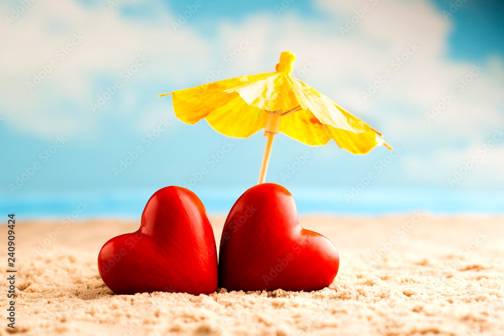 Heart on the sand on the seashore. Heart on the sand on the seashore.