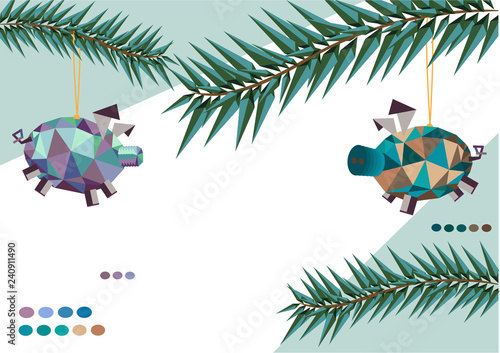 Christmas toys in the form of pigs