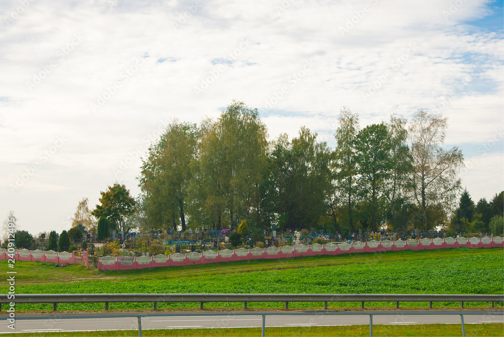 Belarus.Cemetery road