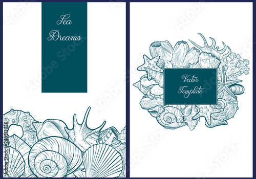 vector backgrounds with seashells
