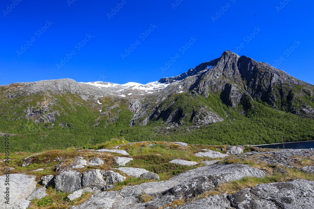 Andalshatten mountain landscape in Brønnøy municipality, Nordland county