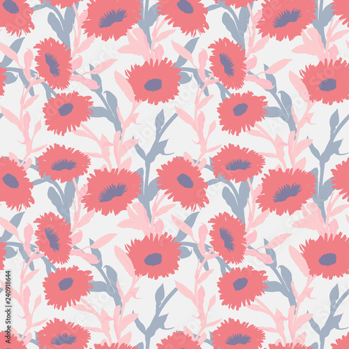 Seamless vector floral pattern with big bold flowers © Daria Rosen
