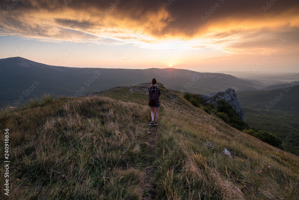 man on the top of mountain