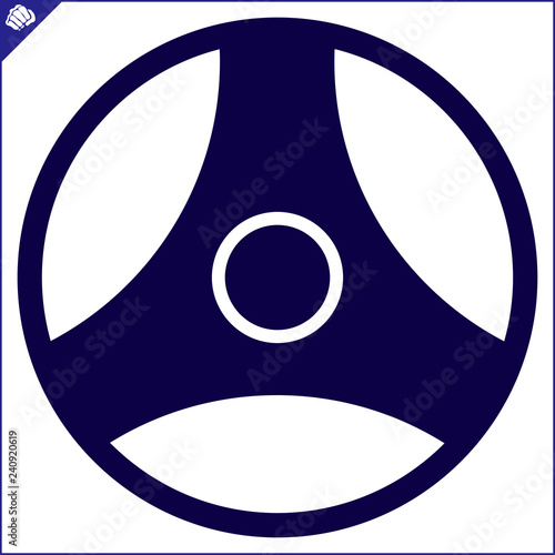 Martial art colored simbol design. Karate emblem.