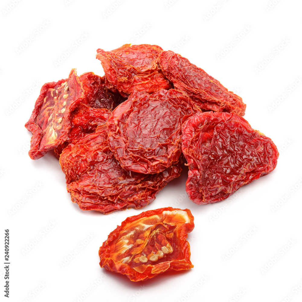 Obraz premium Dried plum or marzano tomatoes isolated on white background