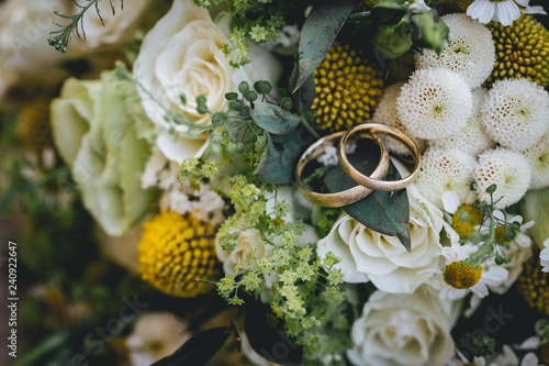 wedding rings close up