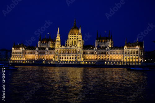 night view of parliament, budapest, hungary © mishadp