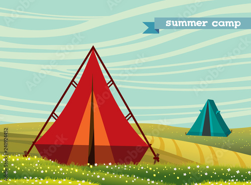 Tent, summer camp.