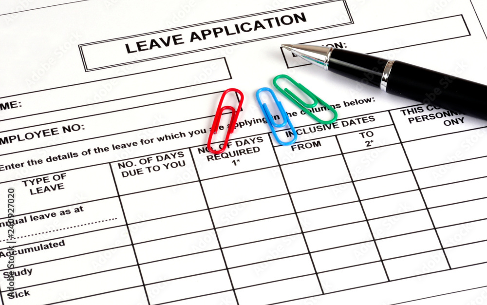 Leave application form.