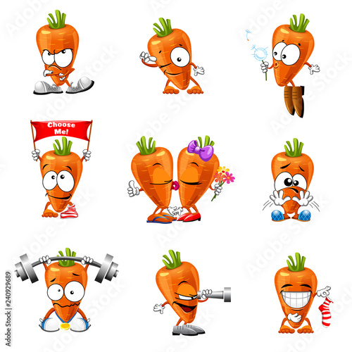 smile carrot cartoon fun isolated