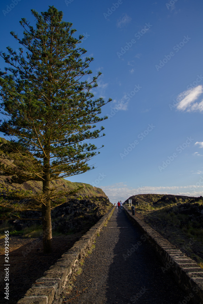 Fototapeta premium Black stone road towards the sky